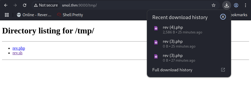 Reverse shells on /tmp